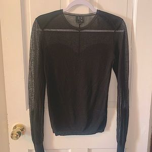 Alexander McQueen sheer black mesh blouse